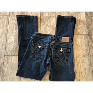 True Religion Bootcut Jeans Becky 28 Back Flap Pocket Western‎ Boot Denim USA